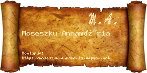 Moseszku Annamária névjegykártya